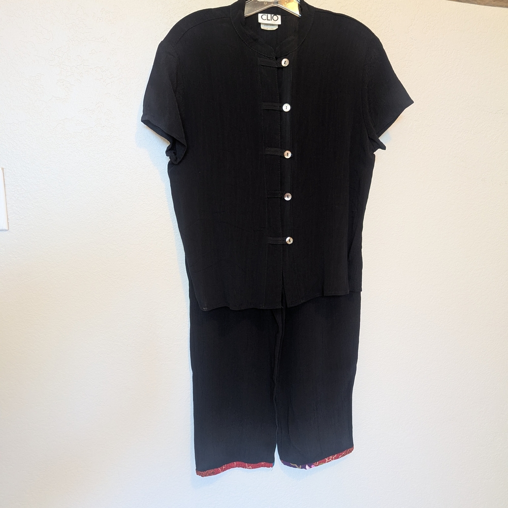 Clio Black Button-Up Jumpsuit